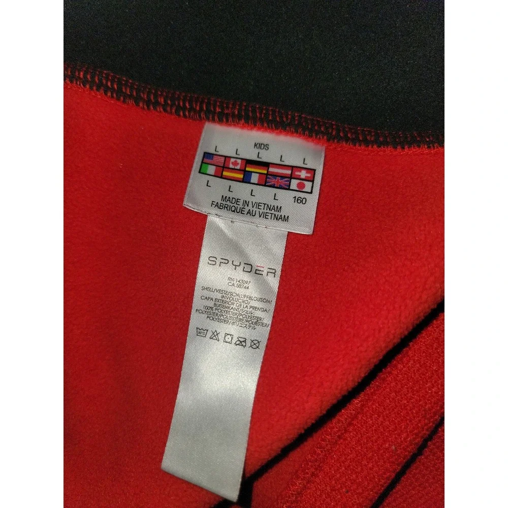 Spyder‎ red jacket size kids large 14 16 zip up full zip